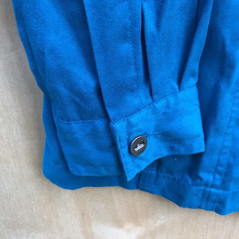 Chico's Button Down Shacket Turquoise Blue Sz 8-10 - image 4